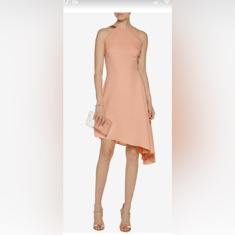 Halston Heritage Cutout asymmetric crepe mini dress​
